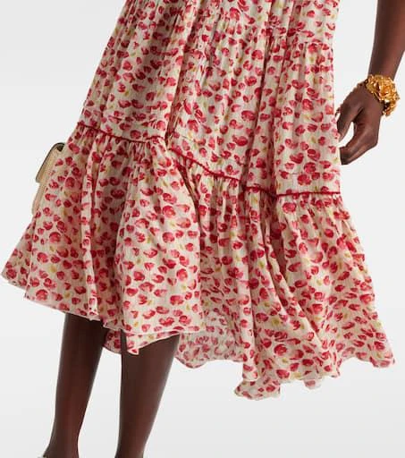 Poupette St Barth Triny polka-dot shirred midi dress 5