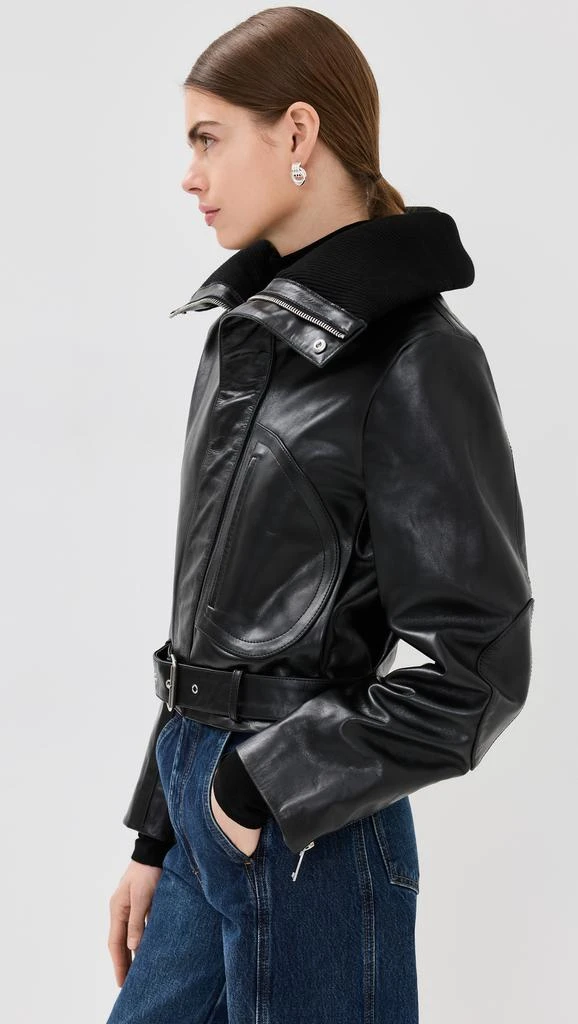 Victoria Beckham Cropped Leather Biker Jacket 4