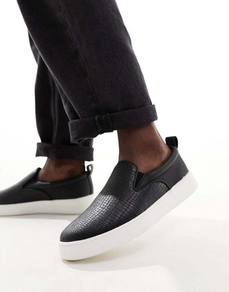 Call it Spring Call It Spring Aprill slip on trainers in black mock croc 1