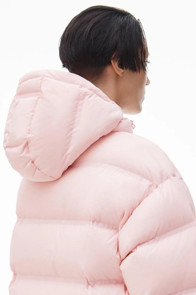 Alexander Wang cropped hooded puffer coat with reflective logo 6