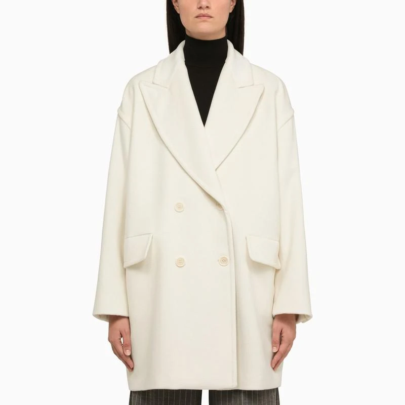 Max Mara White wool double-breasted coat 1