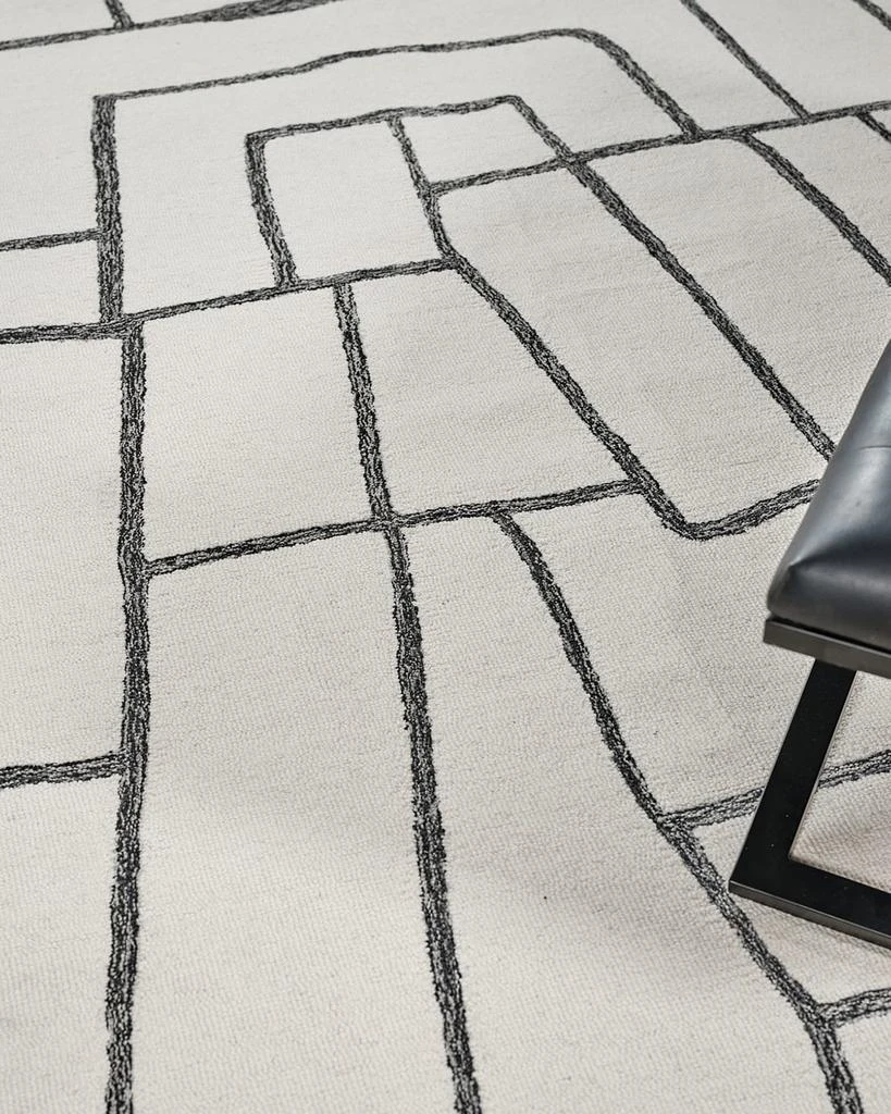 Exquisite Rugs Tangiers Hand-Tufted Ivory/Black Rug, 9' x 12' 8