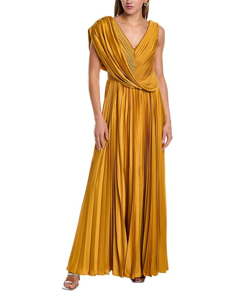 theia gold dress Theia - 882391 Gilded Embroidered Sheath Cocktail Dress main image 1