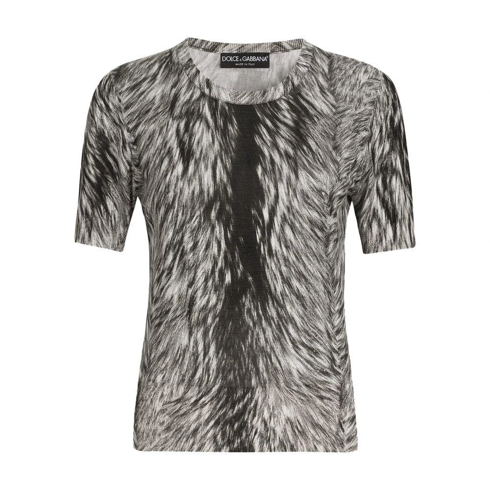 Dolce & Gabbana Fur print silk sweater 6