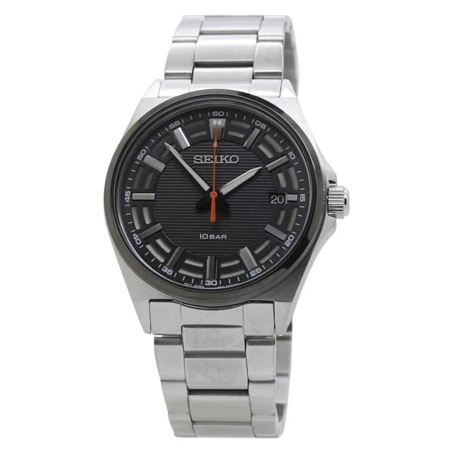 Seiko Quartz Crystal Black Dial Men's Watch SUR507P1 1