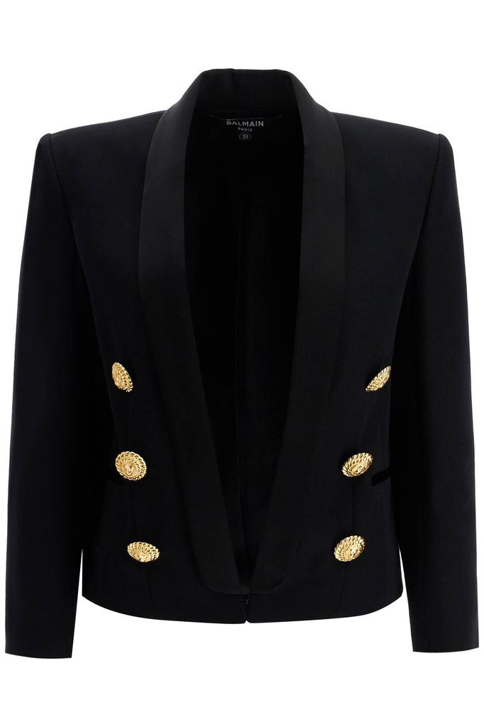 【関税込み】balmain Blazer Spencer Spencer tweed jacket in black - Balmain | Mytheresa