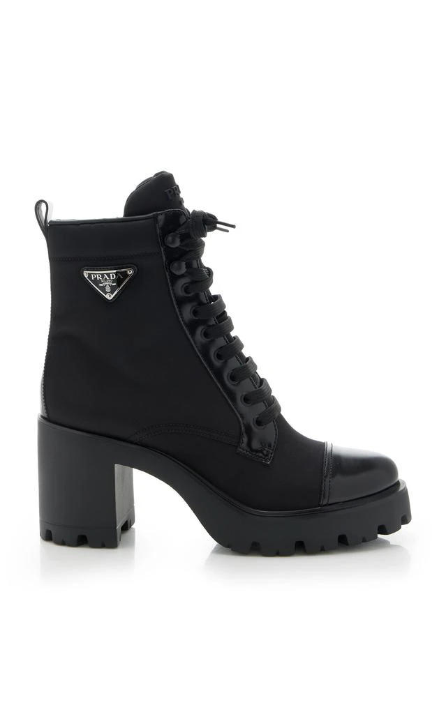 Prada Prada - Monolith Leather and Nylon Ankle Boots - Black - IT 39 - Moda Operandi 1