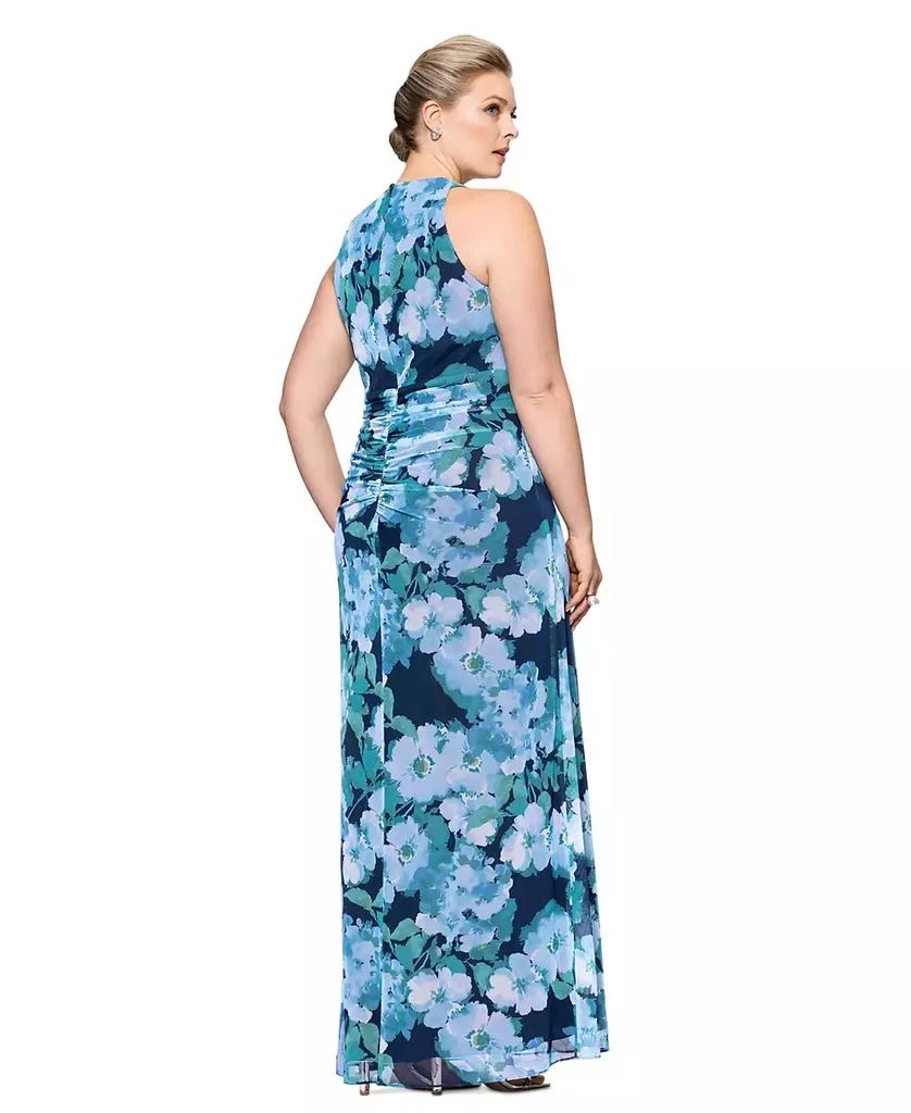 Betsy & Adam Betsy & Adam Plus Size Printed High-Neck Sleeveless Mesh Dress 3