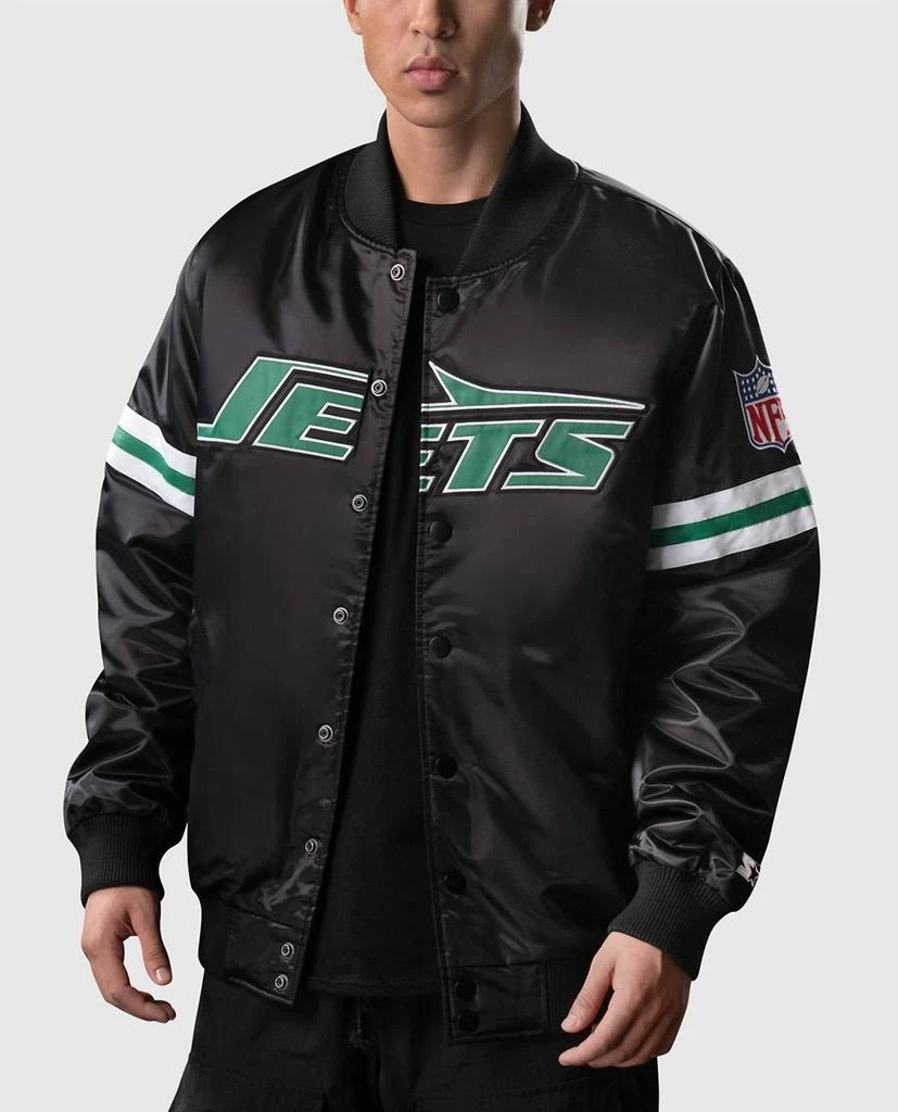Starter Men's New York Jets Nyc Lights Varsity Jacket In Black 1