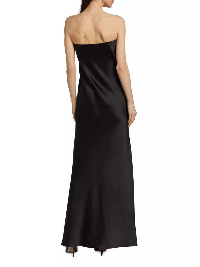 Norma Kamali Satin Bias Strapless Gown 5