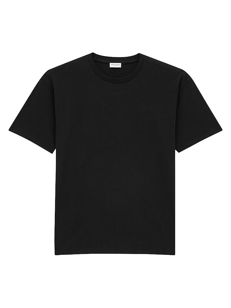 Yves Saint Laurent Cassandre logo-embroidered cotton-blend T