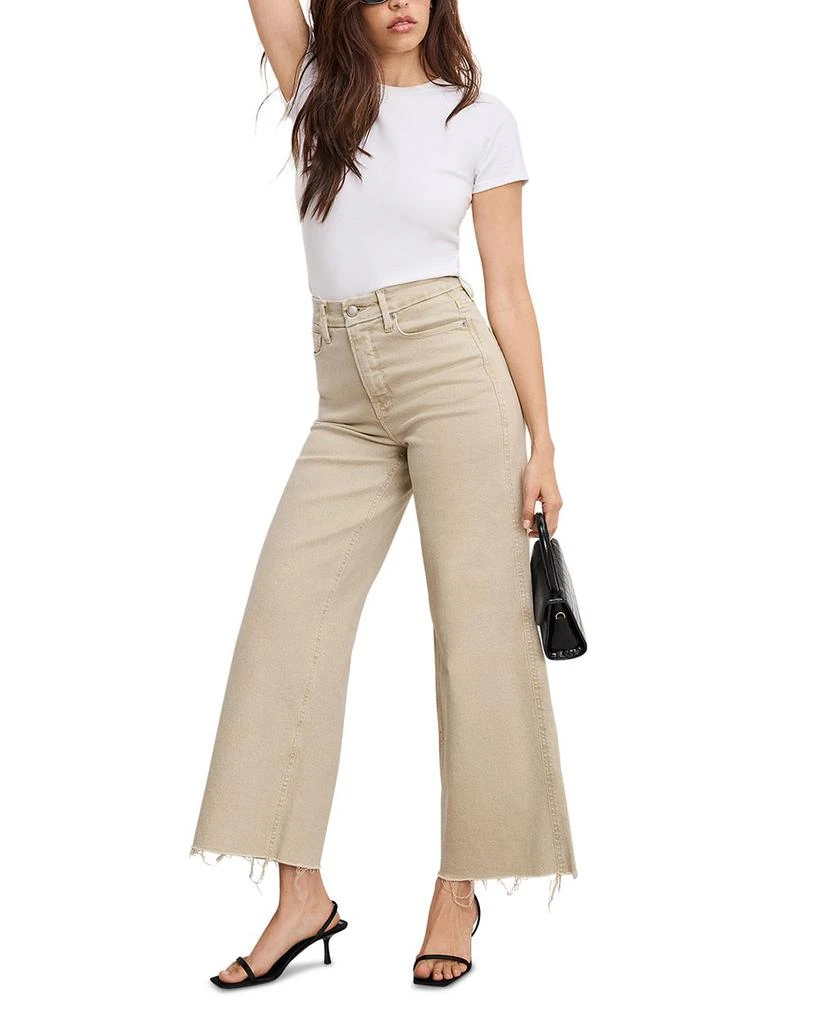 Good American Good Skate High Rise Ankle Jeans in Dune 2