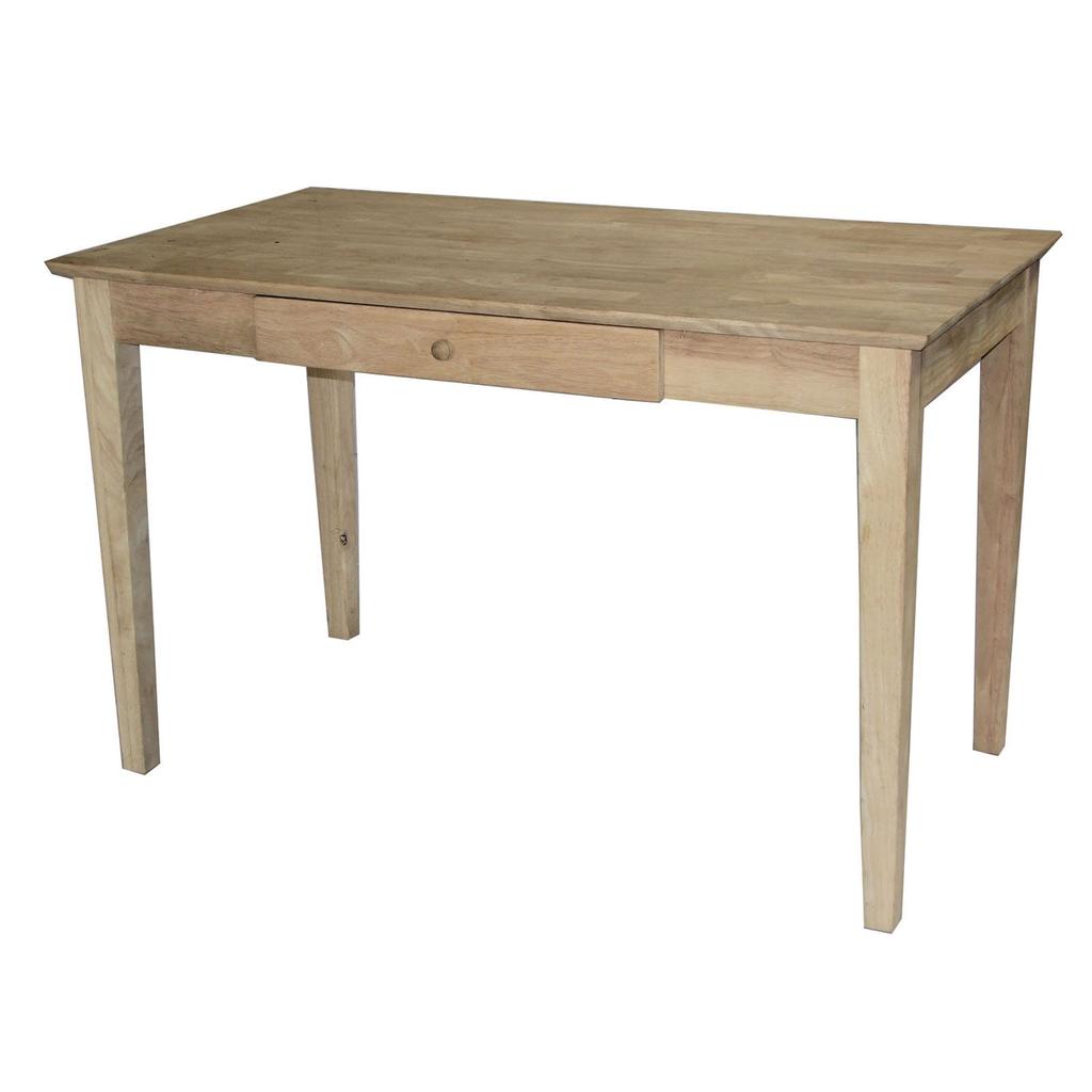 Hivvago Unfinished Solid Wood Desk Laptop Computer Writing Table with Drawer