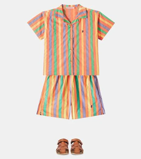 BOBO CHOSES Striped cotton-blend shirt 2