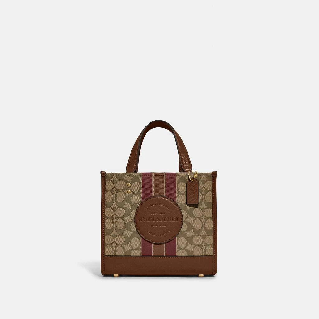 Coach Coach Outlet Dempsey Tote 22 In Signature Jacquard With Stripe And Coach Patch 5