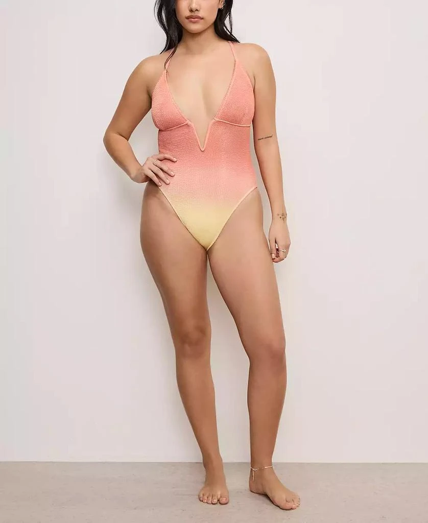 Good American Women's Always Fits Deep V-Neck Underwire Swimsuit 8