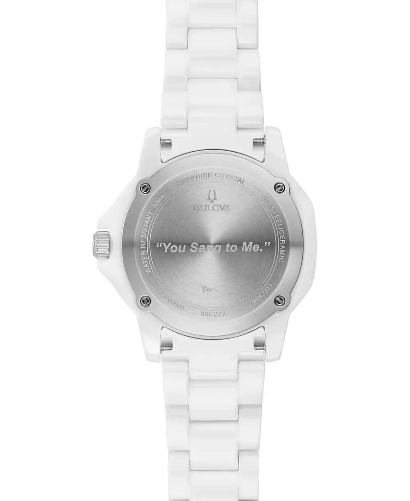 Bulova Women's Marine Star Marc Anthony Series A Diamond Accent White Ceramic Bracelet Watch 36mm 4