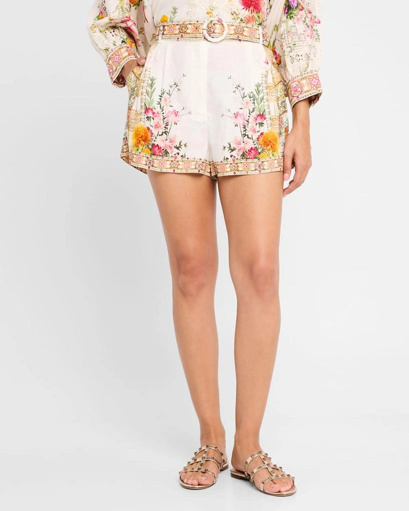 Camilla Egyptian Rose Tuck-Front Shorts 4