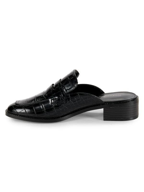 Splendid Dora Croc-Embossed Penny Loafer Mules 4