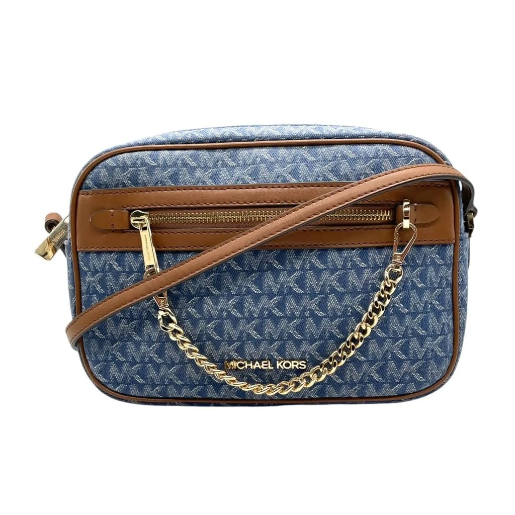 Michael Kors blue Canvas Leather Pochette Shoulder Bag (Pre-Owned) 2