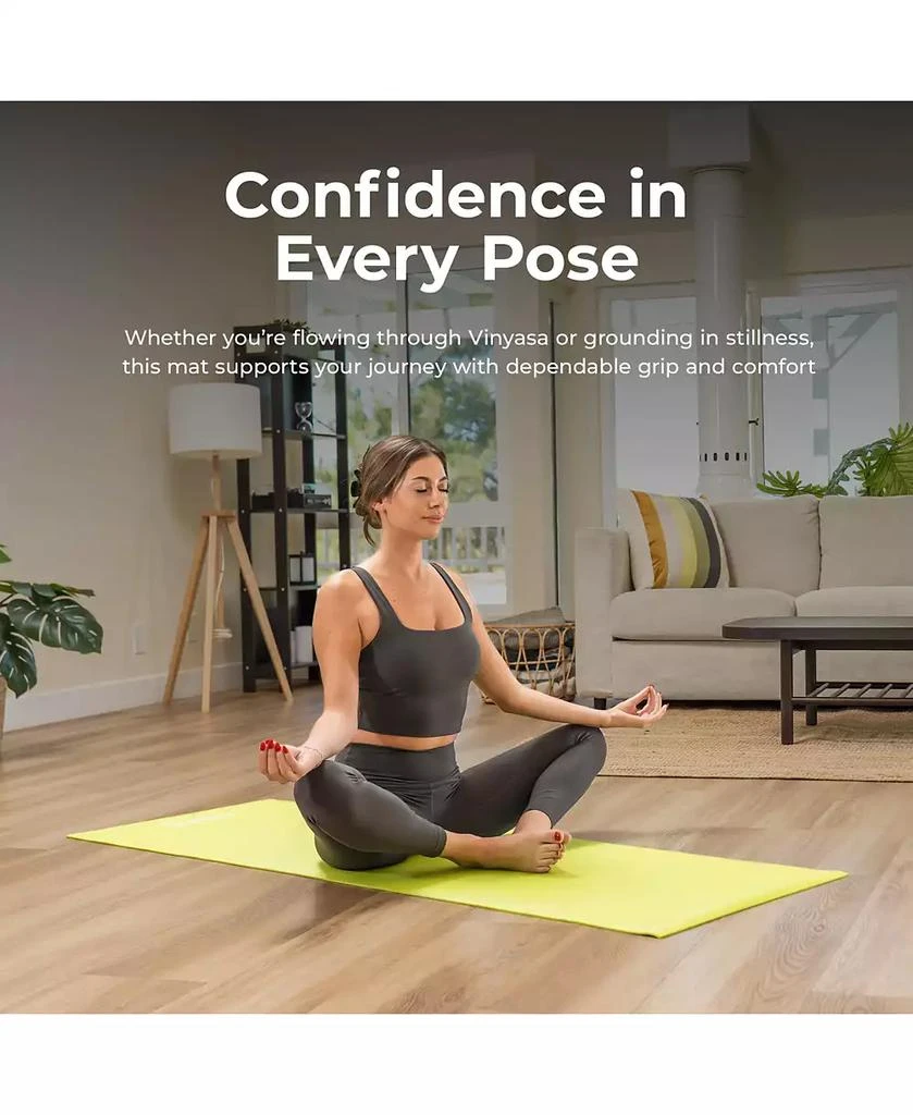 Sunny Health & Fitness Durable Tear-Resistant Yoga Mat, Green 6