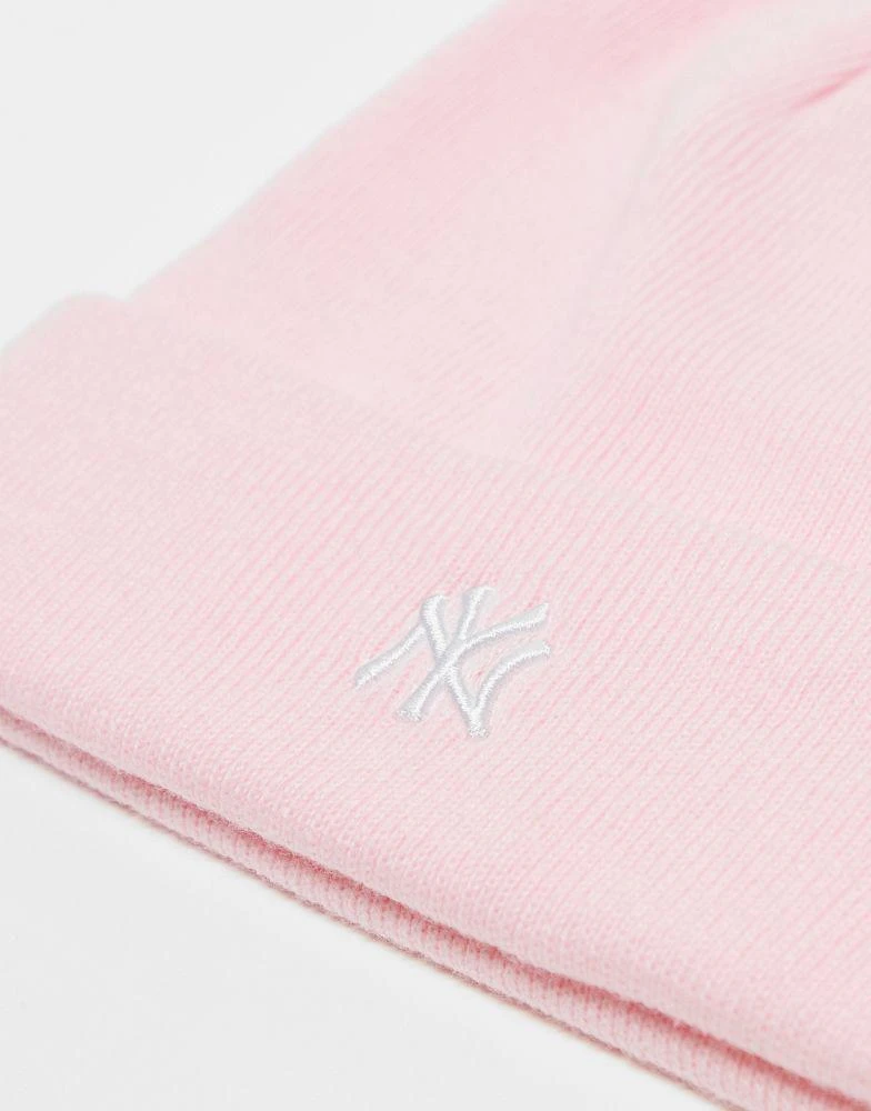 47 Brand 47 Brand mini NY Yankees knitted beanie in pink 2