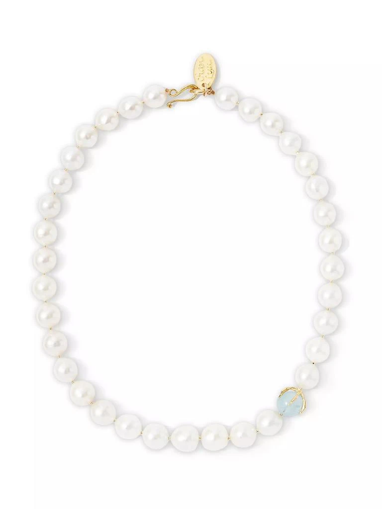 Chan Luu Freshwater Pearl &amp; Aquamarine Necklace 1