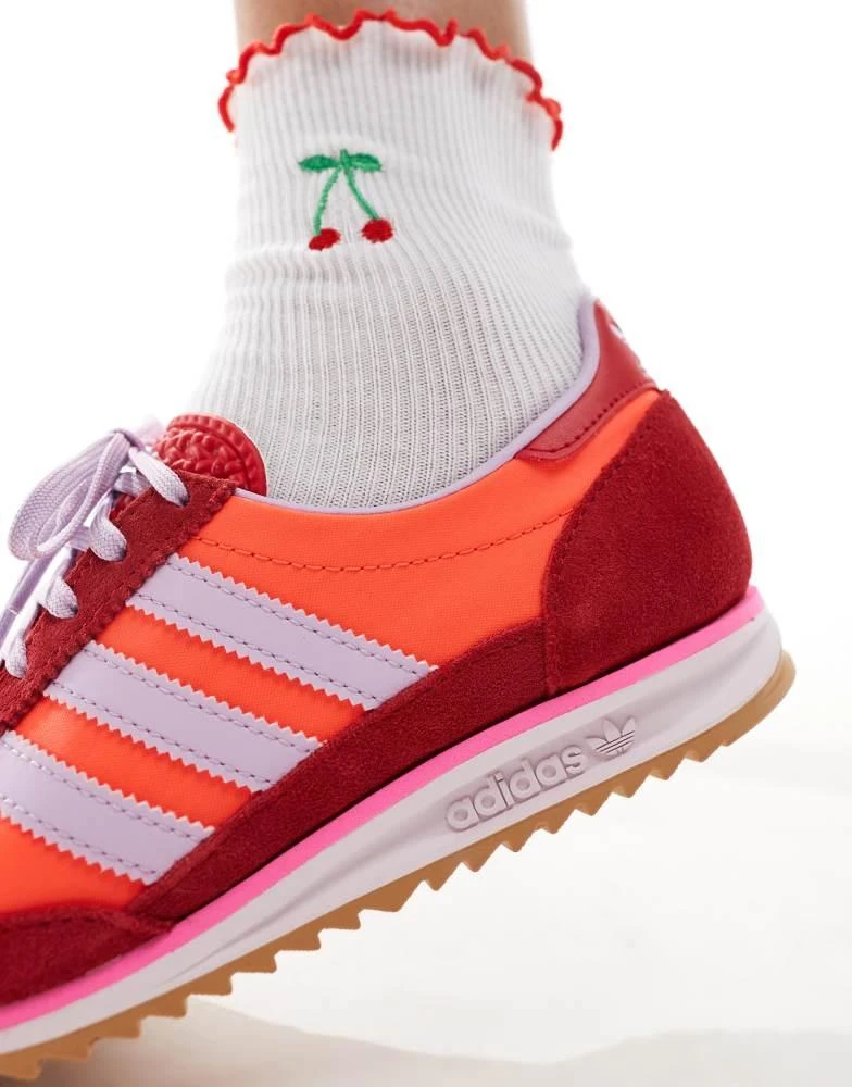 Adidas adidas Originals SL 72 OG trainers in red and pink 4