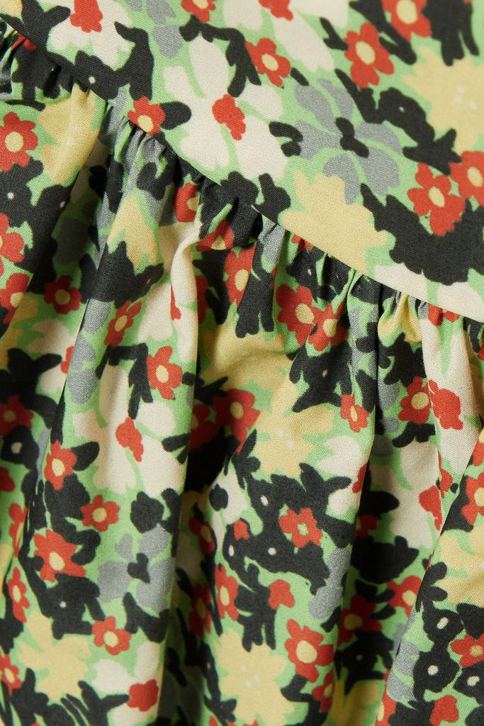Molly Goddard 花柄　フラワー　トップス Floral-print gathered cotton peplum top – On Sale Now with