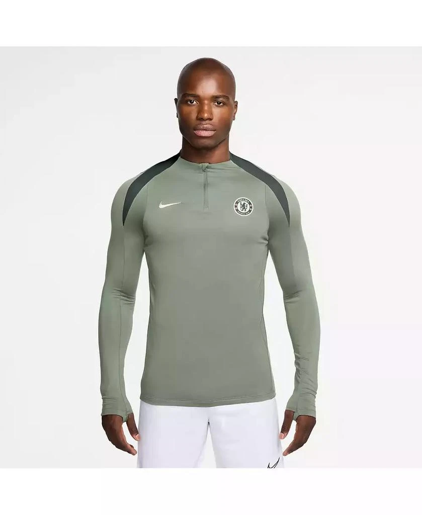 NIKE Men's Green Chelsea 2025/26 Strike Drill Raglan Quarter-Zip Long Sleeve Sweatshirt 1