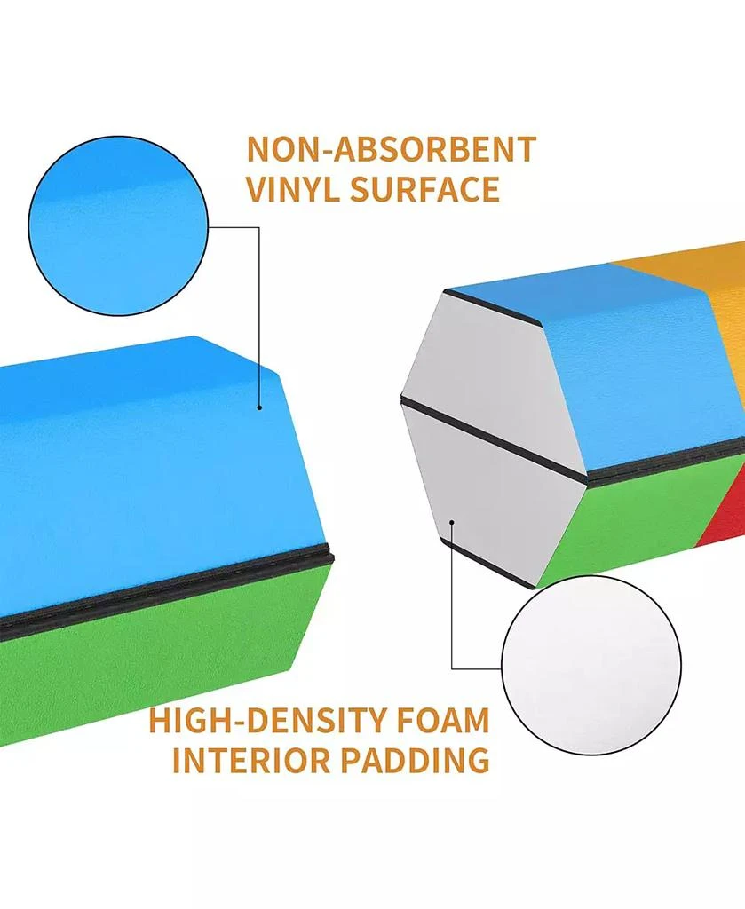 BalanceFrom Fitness All Purpose Mat with 8 Ft Balance Beam Gymnastic Set, Multi 8