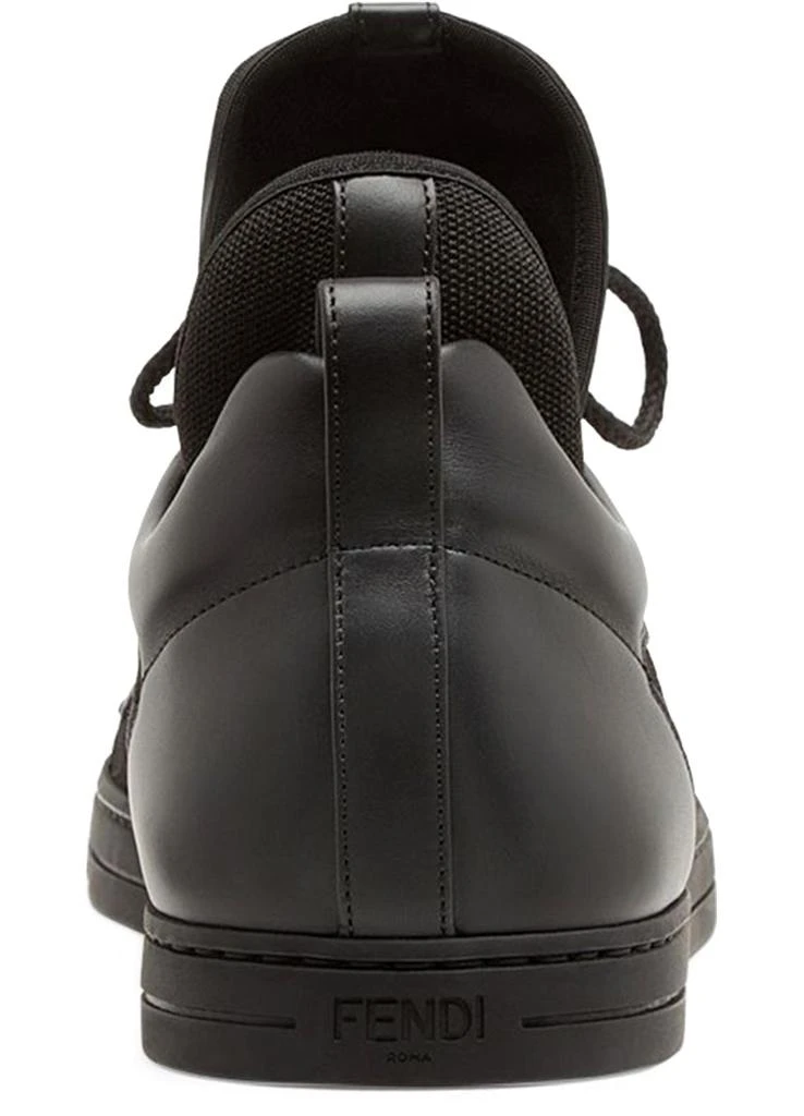 FENDI Black leather and tech fabric high-tops 3