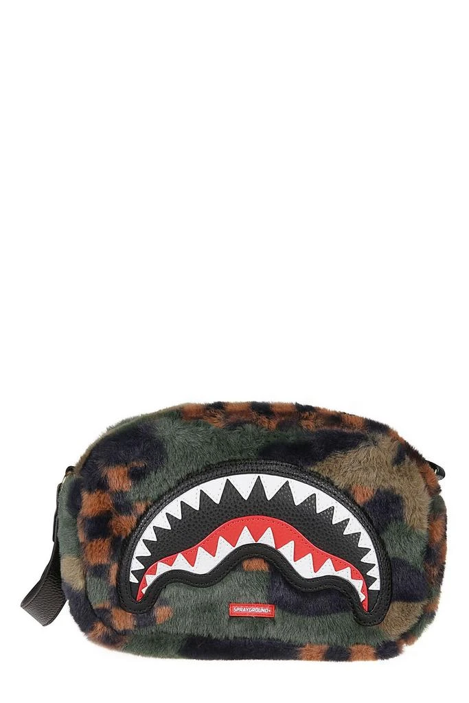 SprayGround Sprayground Big Sky Fur Shark Messenger Brick Bag 1