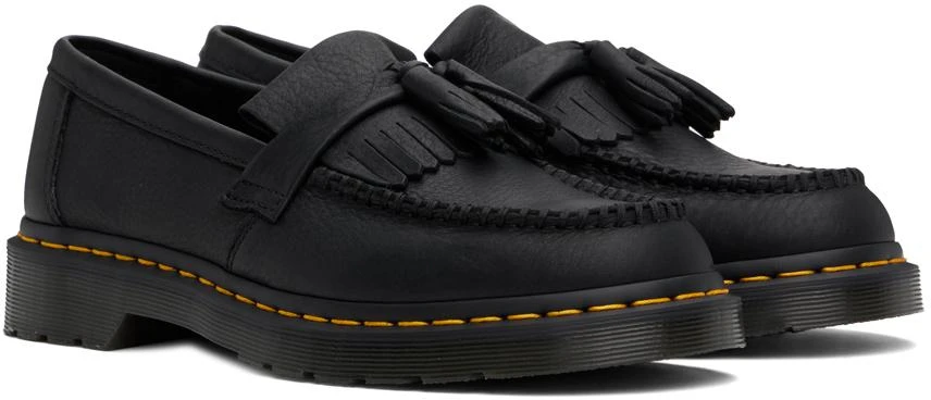 Dr. Martens Black Adrian Yellow Stitch Loafers 4