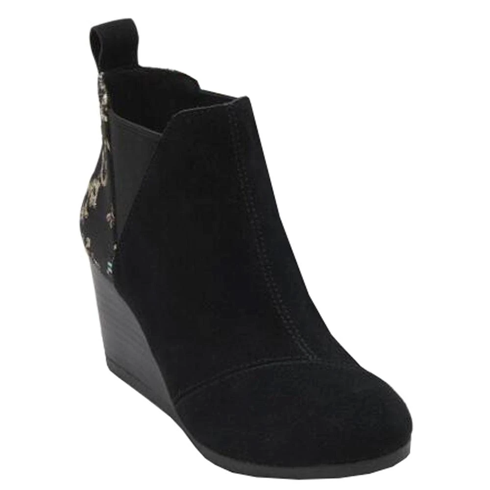 TOMS Kelsey Floral Wedge Round Toe Boots 2