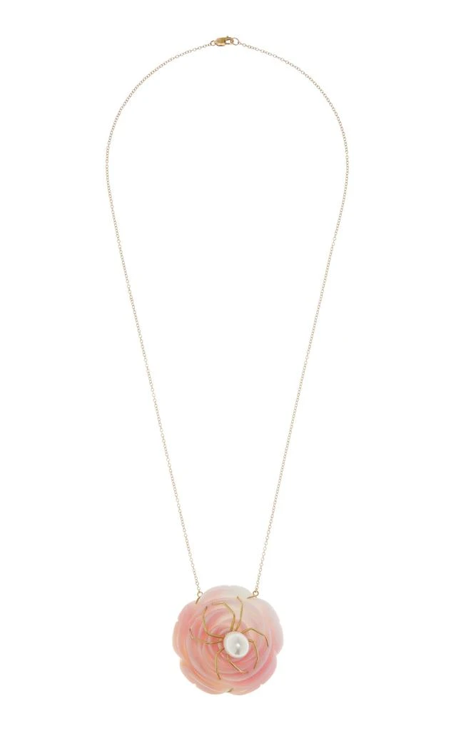 Annette Ferdinandsen Annette Ferdinandsen - 18K Yellow Pink Conch Diamond Necklace - Pink - OS - Moda Operandi - Gifts For Her 1