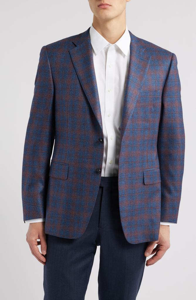 Canali Siena Regular Fit Plaid Silk & Cashmere Sport Coat