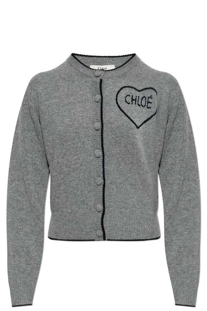 Chloé Chloé Fitted Crewneck Knitted Cardigan from Cettire