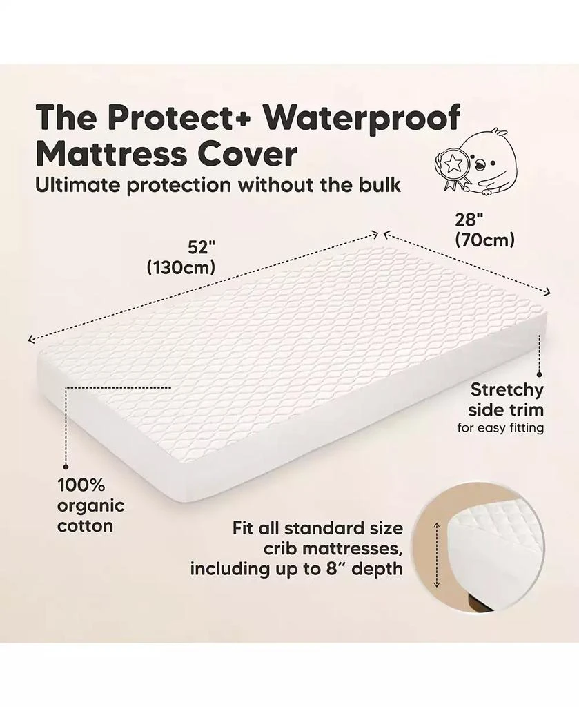 KeaBabies 1-Pack Protect+ Waterproof Crib Mattress Protector Cover, Mavy Quilted Cotton Baby Mattress Topper, Toddler Crib Sheet 2