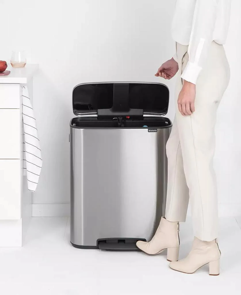 Brabantia Bo Step on Dual Compartment Trash Can, 2 x 8 Gallon, 2 x 30 Liter 4