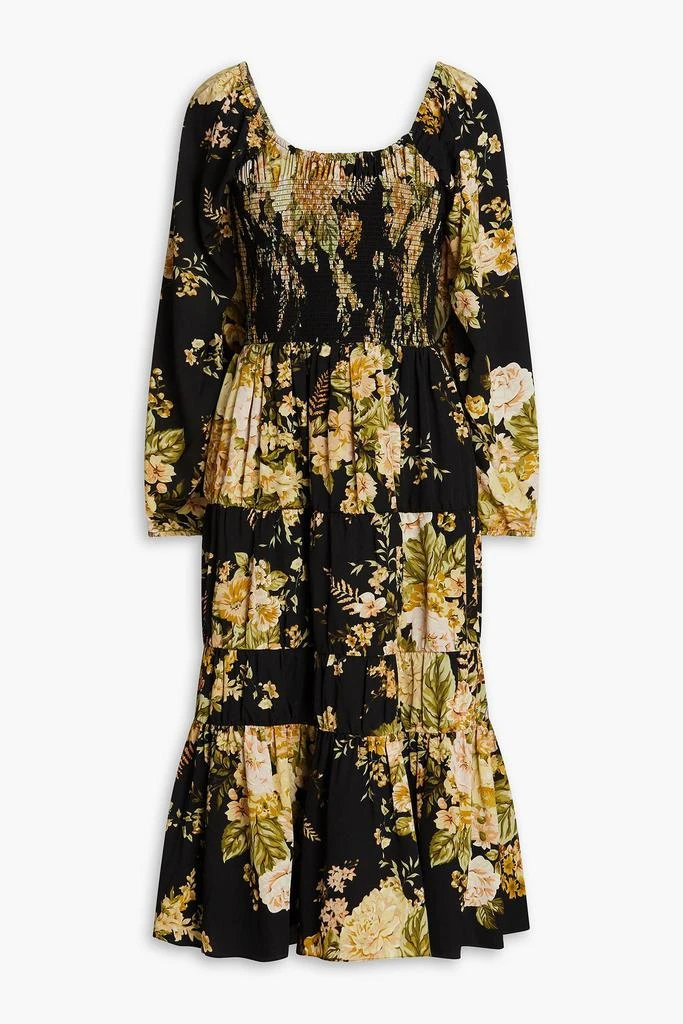 MIKAEL AGHAL Off-the-shoulder gathered floral-print crepe midi dress 1