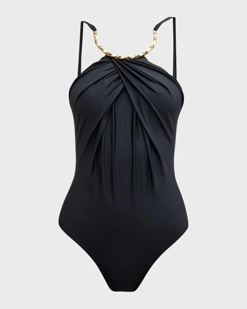 LENNY NIEMEYER High-Neck Pleated One-Piece Swimsuit 2