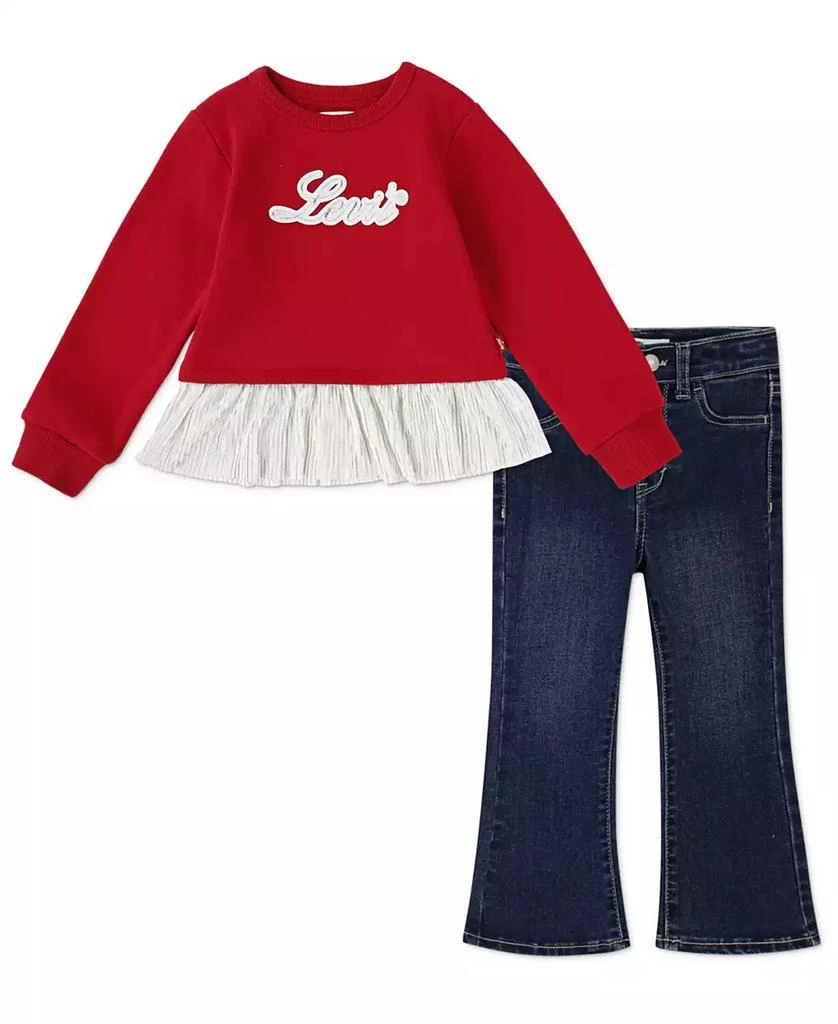 Levi's | Little Girls Sparkle Crew Top and Jeans, 2-Piece Set