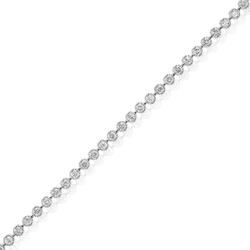 Vir Jewels 1 cttw Diamond Bracelet for Women, Round Lab Grown Diamond Bracelet 14K White Gold Prong Setting, 7 Inch