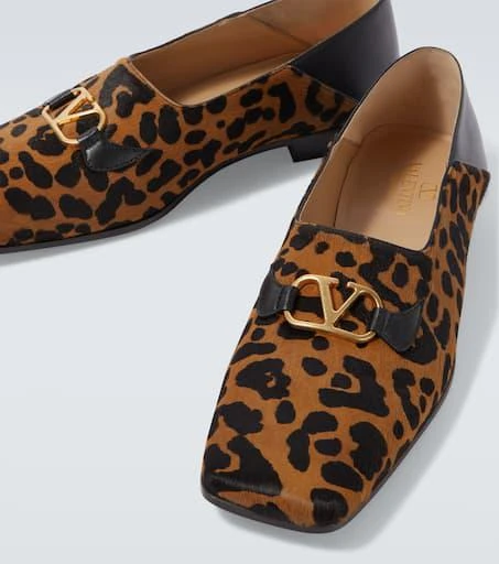 Valentino Babouche Fauve Éclat calf hair loafers 3