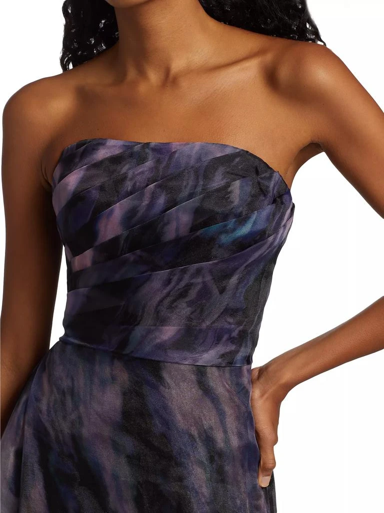 Rene Ruiz Collection Printed Organza Strapless Gown 6