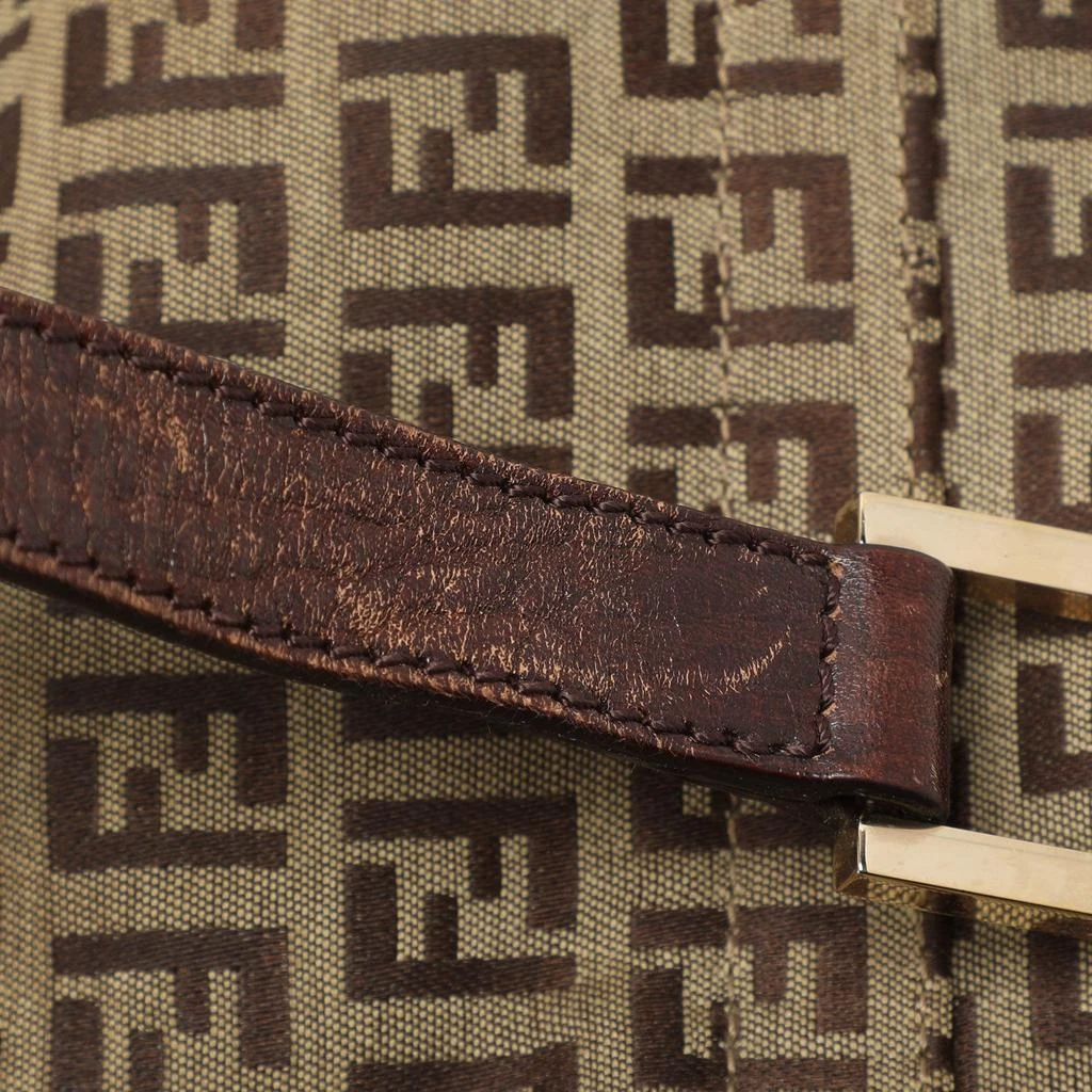 Fendi Fendi Beige/Brown Zucchino Canvas and Leather Accordion Tote 6