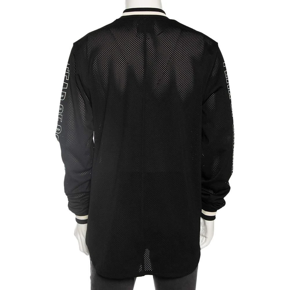 Fear of god Fear of God Black Synthetic Logo Print Long Sleeved Mesh-Jersey T-Shirt S 3