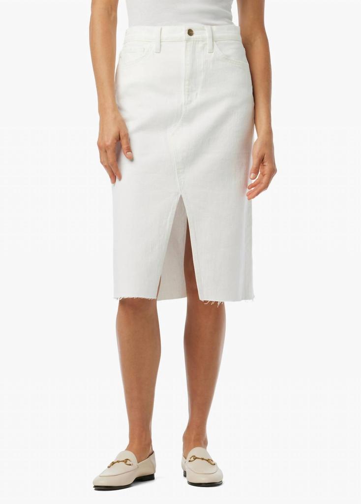 Joe's Jeans High Rise The Joplin Slit Denim Skirt Sz 28 $198 In Optic White