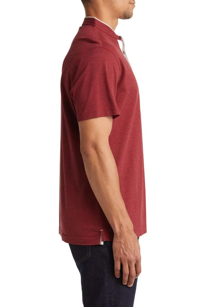 Lorenzo Uomo Trim Fit Band Collar Short Sleeve Polo 3